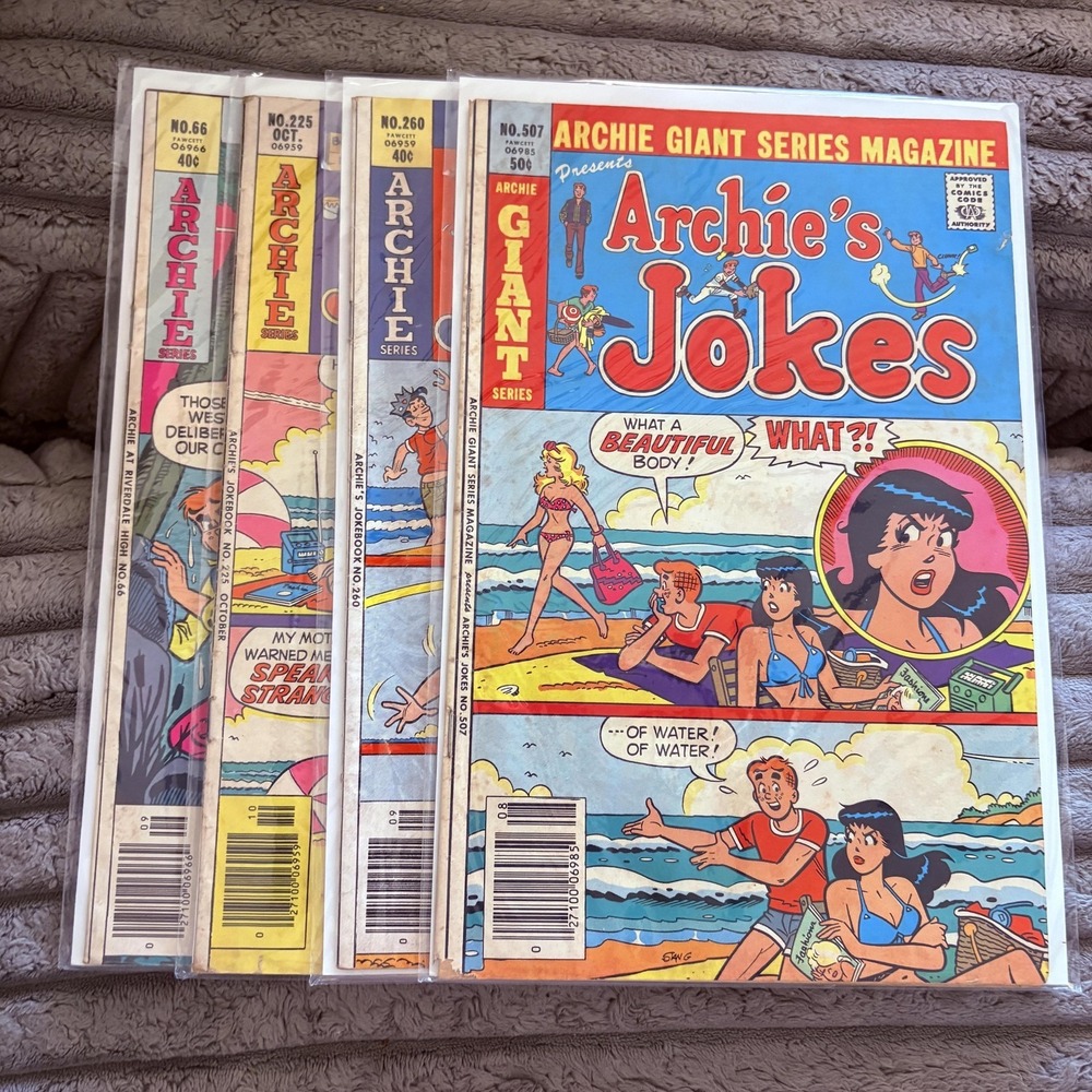 Archie Comics Lot 4 Archie's Joke Book Giant Riverdale High 1970s Bronze Age Set